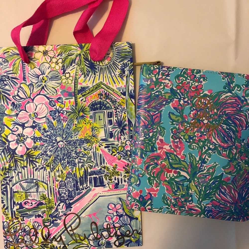 Lilly Pulitzer notepad + gift bag
